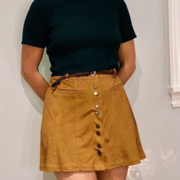 Tan Faux Suede Skirt - Picture 8 of 8